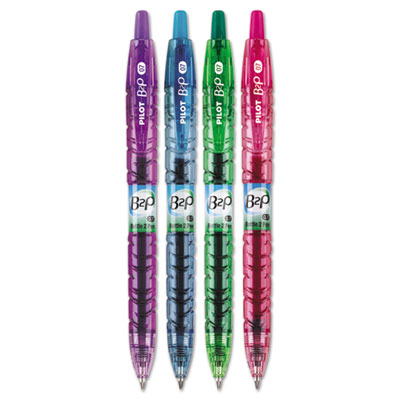 Pilot B2P Bottle-2-Pen Recycled Retractable Gel Pen, 0.7mm, Assorted Ink/Barrel, 4/Pack PIL36620