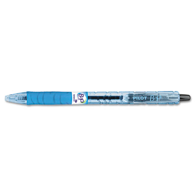 Pilot B2P Bottle-2-Pen Retractable Ballpoint Pen, 0.7mm, Black Ink, Translucent Blue Barrel, Dozen PIL32600