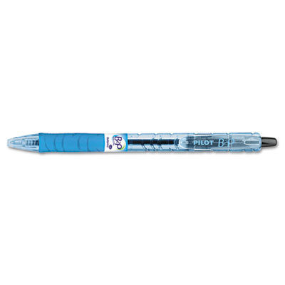 Pilot B2P Bottle-2-Pen Retractable Ballpoint Pen, 1mm, Black Ink, Translucent Blue Barrel, Dozen PIL32800