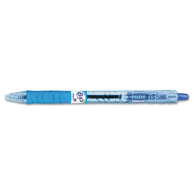 Pilot B2P Bottle-2-Pen Retractable Ballpoint Pen, 0.7mm, Blue Ink, Translucent Blue Barrel, Dozen PIL32601