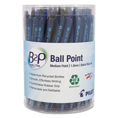 Pilot B2P Bottle-2-Pen Retractable Ballpoint Pen, 1mm, Assorted Ink/Barrel, 36/Pack PIL57050