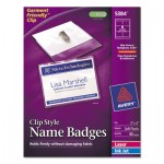 Avery Badge Holder Kit w/Laser/Inkjet Insert, Top Load, 3 x 4, White, 40/Box AVE5384