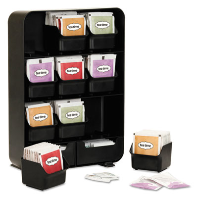 Mind Reader TBORG-BLK Baggy Nine-Drawer Tea Bag and Accessory Holder, Black, 10.24 x 4.33 x 13