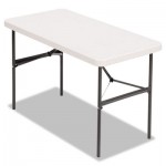 Banquet Folding Table, Rectangular, Radius Edge, 48 x 24 x 29, Platinum/Charcoal ALE65603