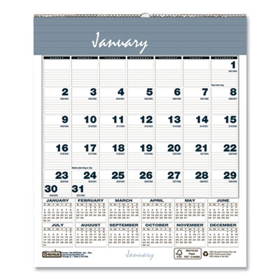 House of Doolittle Bar Harbor Wirebound Monthly Wall Calendar, 6 x 7, Blue, 2021 HOD330