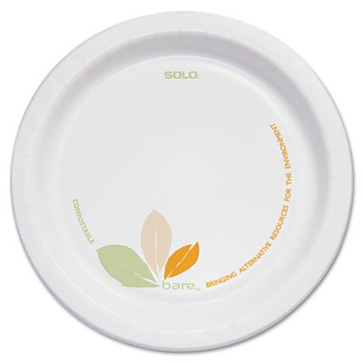 Dart Bare Paper Eco-Forward Dinnerware, 6" Plate, Green/Tan, 500/Carton SCCOFMP6J7234