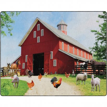 Flagship Carpets Barn Animals Classroom Rug FA100458FS