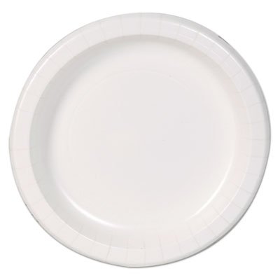 Dixie Basic Paper Dinnerware, Plates, White, 8.5" Diameter, 125/Pack DXEDBP09W