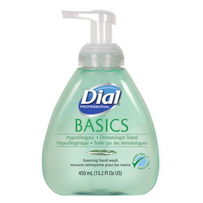 Dial Professional 1700098609 Basics Foaming Hand Soap, Original, Honeysuckle, 15.2 oz Pump Bottle, 4/Carton DIA98609