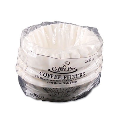 Basket Filters for Drip Coffeemakers, 10 to 12-Cups, White, 200 Filters/Pack OGFCPF200