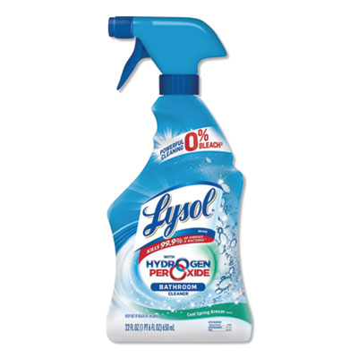 LYSOL Brand 19200-85668 Bathroom Cleaner with Hydrogen Peroxide, Cool Spring Breeze, 22 oz Trigger Spray Bottle, 12/Carton RAC85668CT