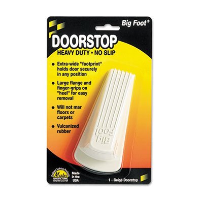 Master Caster Big Foot Doorstop, No Slip Rubber Wedge, 2 1/4w x 4 3/4d x 1 1/4h