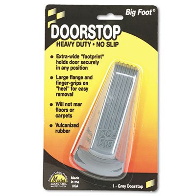 Master Caster Big Foot Doorstop, No Slip Rubber Wedge, 2 1/4w x 4 3/4d x 1 1/4h