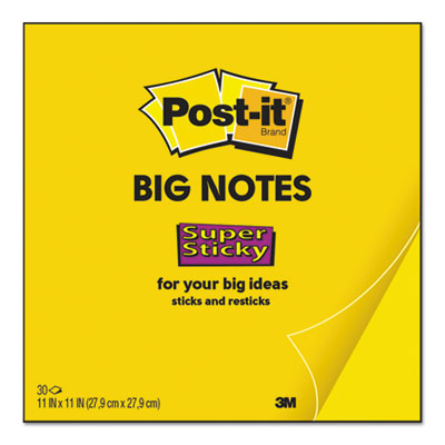 Post-it Notes Super Sticky Big Notes, 11 x 11, Yellow, 30 Sheets MMMBN11