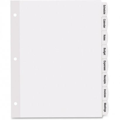 Avery Big Tab Printable White Label Tab Dividers 14435
