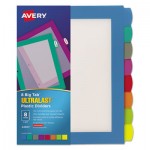 Avery Big Tab Ultralast Plastic Dividers, 8-Tab, 11 x 8.5, Assorted, 1 Set AVE24901