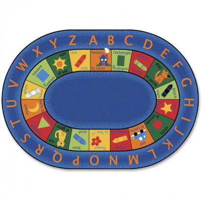 Bilingual Early Learning Oval Rug 9506