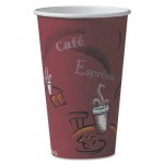 316SI-0041 Bistro Design Hot Drink Cups, Paper, 16oz, Maroon, 50/Pack SCC316SIPK