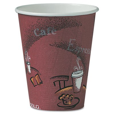 Dart Bistro Design Hot Drink Cups, Paper, 8oz, Maroon, 500/Carton SCCOF8BI0041