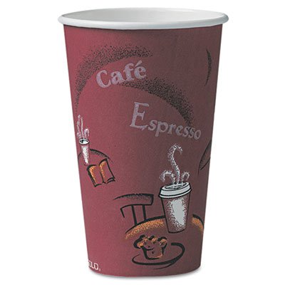 Dart Bistro Design Hot Drink Cups, Paper, 16oz, Maroon, 300/Carton SCCOF16BI0041