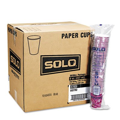 Solo 370SI-0041 Bistro Design Hot Drink Cups, Paper, 10oz, 1000/Carton SCC370SI