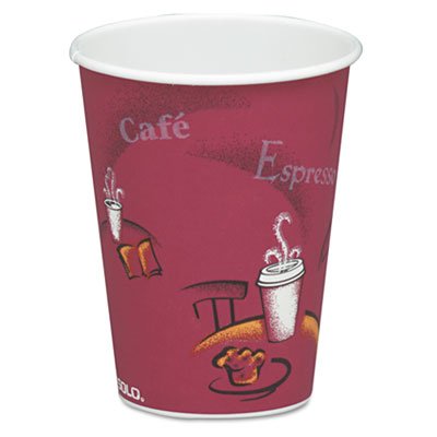 Solo 378SI-0041 Bistro Design Hot Drink Cups, Paper, 8oz, Maroon, 50/Pack SCC378SIPK