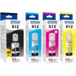 Epson Black and Color Ink Bottles, C/M/Y/PB 4-Pack T512520-S