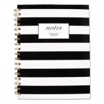 Cambridge Black and White Striped Hardcover Notebook, 1 Subject, Wide/Le gal Rule, Black/White Stripes Cover, 9.5 x