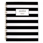 Cambridge Black and White Striped Hardcover Notebook, 1 Subject, Wide/Le gal Rule, Black/White Stripes Cover, 11 x 8