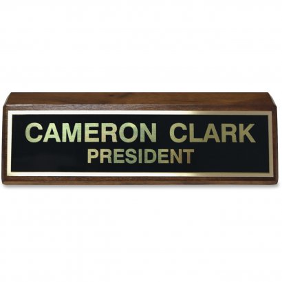 Xstamper Black Brass Plated 2"x8" Wood Sign K86