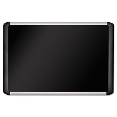 Black fabric bulletin board, 36 x 48, Silver/Black BVCMVI050301