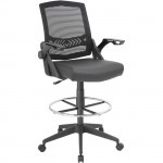 Boss Black Flip Arm Mesh Drafting Stool B16223-BK