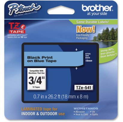 Brother TZe541 Black on Blue Label Tape TZE-541