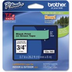 Brother TZe741 Black on Green Label Tape TZE-741