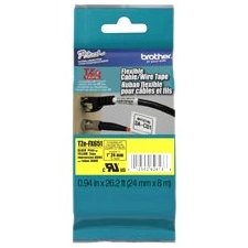 Brother Black on yellow Flexible Label Tape TZE-FX651