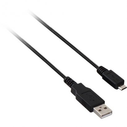 V7 Black USB Cable USB 2.0 A Male to Micro USB Male 1m 3.3ft V7E2USB2AMCB-01M