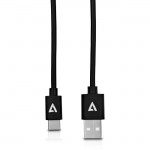 V7 Black USB Cable USB 2.0 A Male to USB-C Male 2m 6.6ft V7U2AC-2M-BLK-1E