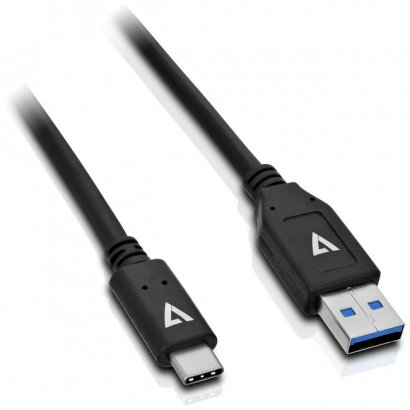 V7 Black USB Cable USB 3.1 A Male to USB-C Male 1m 3.3ft V7U3.1AC-1M-BLK