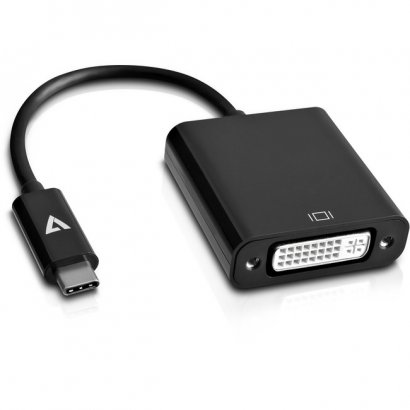 V7 Black USB Video Adapter USB-C Male to DVI-I Female V7UCDVI-BLK-1E