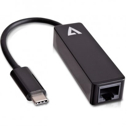V7 Black USB Video Adapter USB-C Male to RJ45 Male V7UCRJ45-BLK-1E