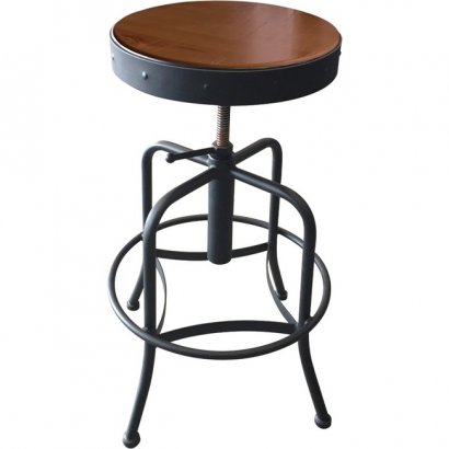 Holland Bar Stools Black Wrinkle Industrial Adjustable Stool 910CLBLKVNYL