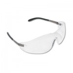 MCR Blackjack Wraparound Safety Glasses, Chrome Plastic Frame, Clear Lens CRWS2110