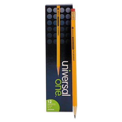 UNV55520 Blackstonian Pencil, HB #2, Medium Soft, Yellow, Dozen UNV55520