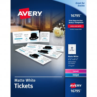 Avery Blank Printable Perforated Raffle Tickets - Tear-Away Stubs 16795