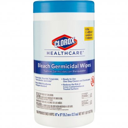 Clorox Healthcare Bleach Germicidal Wipes 30577BD