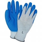 Safety Zone Blue/Gray Coated Knit Gloves GRSL-LG