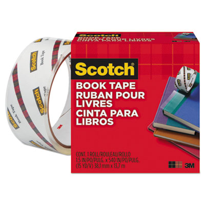 Scotch 845 Book Repair Tape, 1 1/2" x 15yds, 3" Core, Clear MMM845112