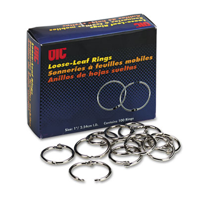 Officemate Book Rings, 1" Diameter, 100/Box OIC99701