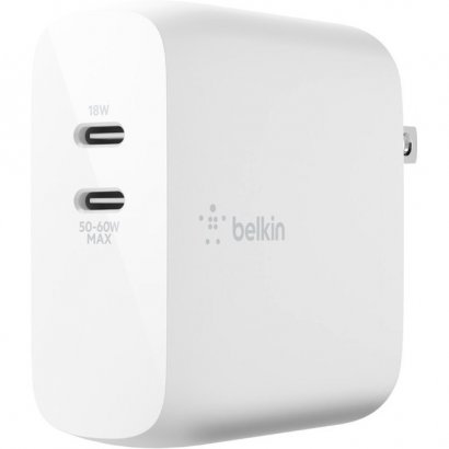 Belkin BOOST↑CHARGE Dual USB-C PD GaN Wall Charger 68W WCH003DQWH