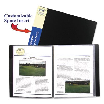 C-Line Bound Sheet Protector Presentation Book, 24 Sleeves, 11 x 8-1/2, Black CLI33240